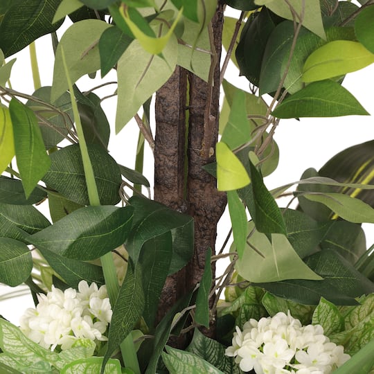 6ft. Artificial Ficus Microcarpa Tree in White Decorative Pot